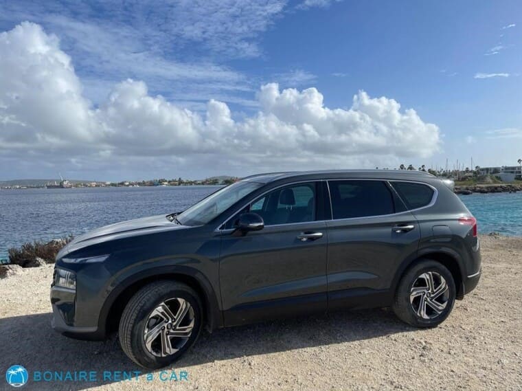 Bonaire car rental Hyundai Santa Fe premium rentals SUV Left view
