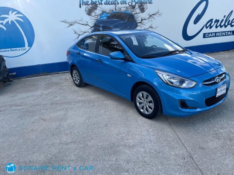 Car rental bonaire hyundai Blue Sedan right view