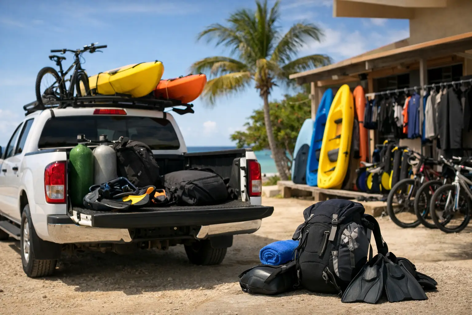 Rental Pickup for Outdoor Gear in Bonaire