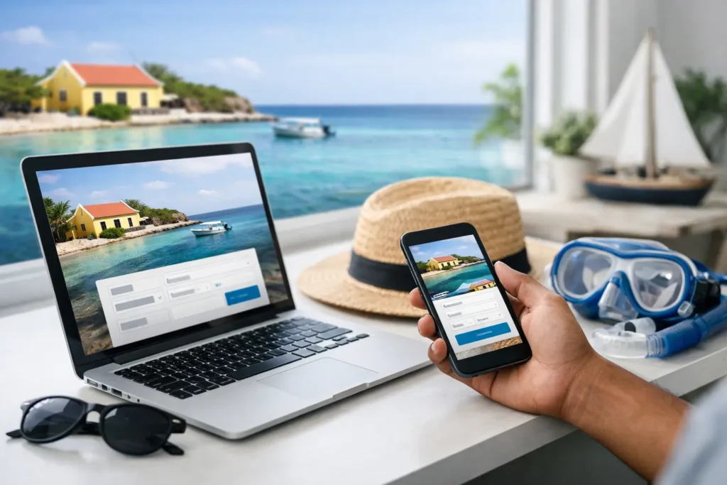 Online Reservation Flow Example for Bonaire Trips